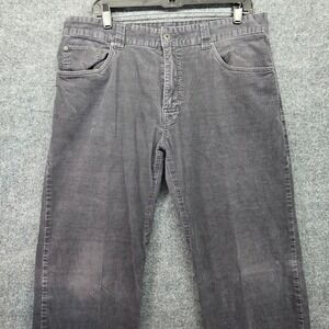 Prana Mens Gray Corduroy Straight‎ Leg Pants Size 36x32